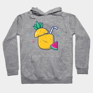 Pineapple Juice And Watermelon Cartoon Hoodie